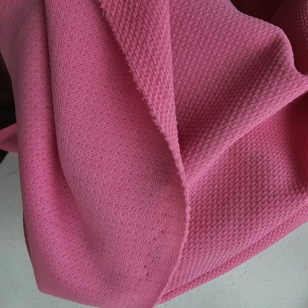 1980s Vintage Bubble Gum Pink Polyester Fabric 1.5 Yards × 61